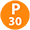 A 30 minute short stay parking icon